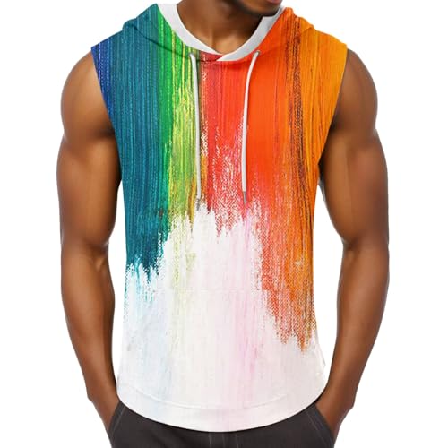 Tank Top Herren Pride Parade Outfit Ärmellose Regenbogenflagge Hoodie Regenbogen T Shirt Mit Kapuze LGBTQ+ Community LGBTQ Kleidung Rainbow Costume Regenbogen T Shirt Tank Top Herren Pride Parade Outfit Ärmellose Regenbogenflagge Hoodie Regenbogen T Shirt Mit Kapuze LGBTQ+ Community LGBTQ Kleidung Rainbow Costume Regenbogen T Shirt von Generisch