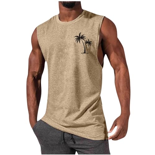 Tank Top Herren Sport Tanktop Sommer Muskelshirt Ärmelloses Shirt Modische Motiv Streetwear Freizeit Baumwolle T-Shirt Tshirt Basic Oberteile Junge Lässig Tshirts Grafik Drucken T-Shirts Kleidung von Generisch