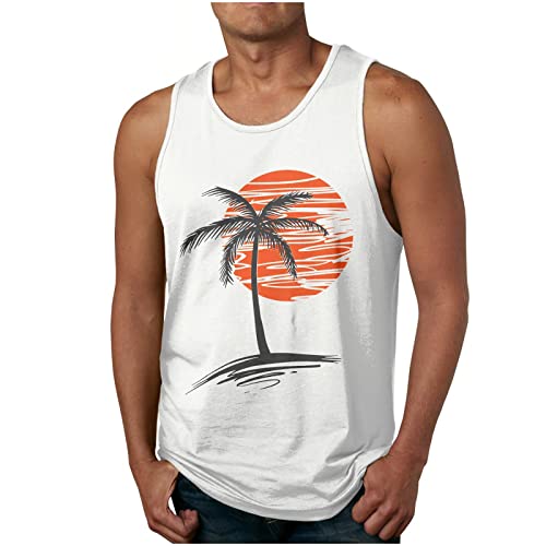 Tank Top Herren Sport Tanktop Sommer Muskelshirt Ärmelloses Shirt Modische Motiv Streetwear Freizeit Baumwolle T-Shirt Tshirt Basic Oberteile Junge Lässig Tshirts Grafik Drucken T-Shirts Kleidung von Generisch