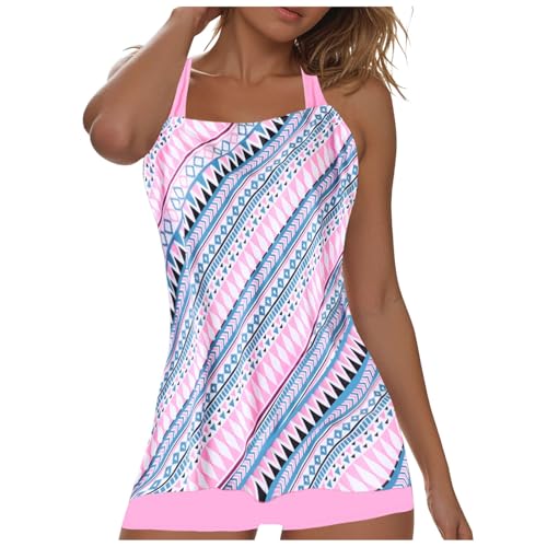 Tankini Damen, Tankini Damen Bauchweg Zweiteiler Bademode Tankini Oberteil mit Badeshorts Große Größen 2 Piece Tankinis Set mit Hotpants High Waist Sommer Strandmode Badeanzug Schwimmanzug von Generisch