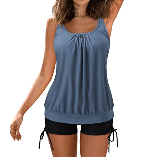 Tankini Oberteil Große Brüste Tankini 85G Tangkinisbademode Damen Tankini Sunmarin Badeanzug Sport Mit Cups Badekleid Damen Bauchweg Bikini Tankini Badeanzug Zweiteilig Tankini Mit Bügel von Generisch