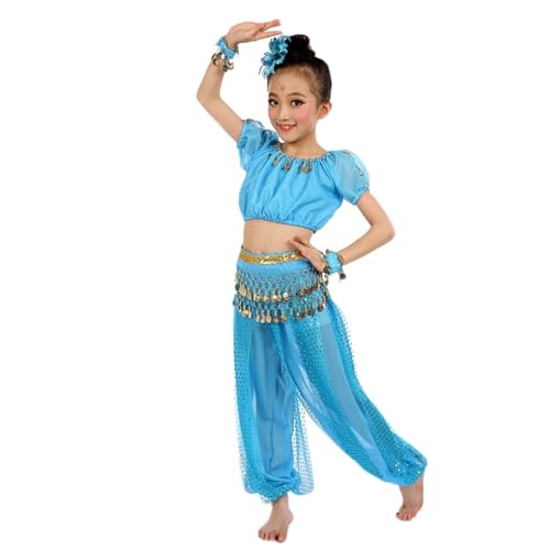 Tanzkleid Tanzsport Bekleidung Mädchen Belly Moderner Dance Costumes Tanzkostüme Fasching Kostüme Darbietungen Bauchtanz Orient Kleid Pailletten-Quasten Performance Bauchtänzerin Kleidung Set von Generisch