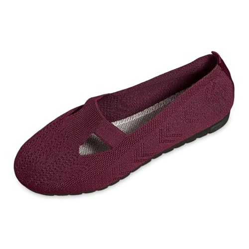 Tanzschuhe, Ballerinas Damen Damenschuhe Balerinaschuhe Mary Jane Tanzschuhe Ballerina Schuhe Halbschuhe Sommerschuhe Loafer Brautschuhe Frühling Barfuss Elegant Und Bequem, Roter, 40 Tanzschuhe, Ballerinas Damen Damenschuhe Balerinaschuhe Mary Jane Tanzschuhe Ballerina Schuhe Halbschuhe Sommerschuhe Loafer Brautschuhe Frühling Barfuss Elegant Und Bequem, Roter, 40 von Generisch