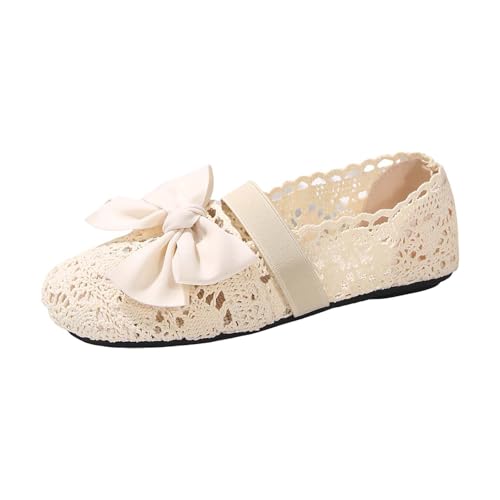 Tanzschuhe Damen Bootsschuhe Damen Halbschuhe Ballerina Schuhe Mädchen Freizeitschuhe Slip On Loafer Sommerschuhe Strickschuhe Walkingschuhe Riemchenballerina Atmungsaktiv Bequeme Leichte Flache von Generisch