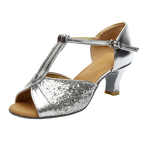Tanzschuhe Damen Silber Leder, Sommerschuhe Damen Offen Stöckelschuhe Bequem Dance-Shoes Elegant Damenschuhe Latein Tango High Heels Arch Support Absatzschuhe Atmungsaktiv Hohe-Schuhe Offene Zehe Tanzschuhe Damen Silber Leder, Sommerschuhe Damen Offen Stöckelschuhe Bequem Dance-Shoes Elegant Damenschuhe Latein Tango High Heels Arch Support Absatzschuhe Atmungsaktiv Hohe-Schuhe Offene Zehe von Generisch