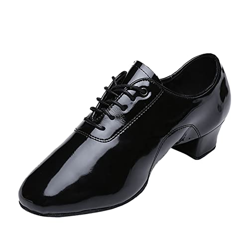 Tanzschuhe Herren mit Ledersohle Glitzer Schnürschuhe Tanzs Berufsschuhe Glattleder Geschlossen Tanzstunden Schuhe Trainingsschuh mit Niedrigem Turnschuhe Absatz Ballsaal Tango Salsa Tanze Schuhe von Generisch
