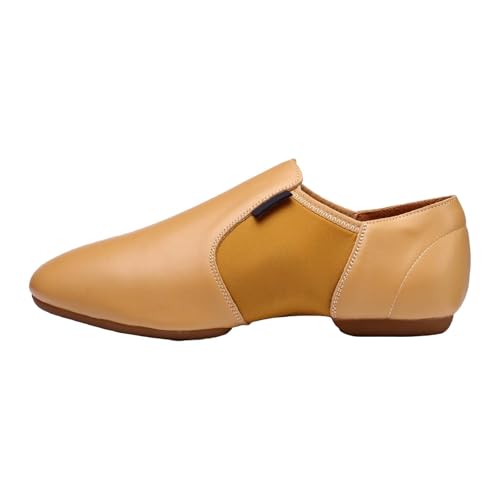 Tanzschuhe Weichen Sohle Leichtgewichts, Tanze Schuhe Herren Damen Leder Barfußschuhe Sommer Ballerina Atmungsaktiv Turnschuhe Hinten Offen Schlupfschuhe Slip On Pumps Schuhe Einfarbige Abendschuhe von Generisch