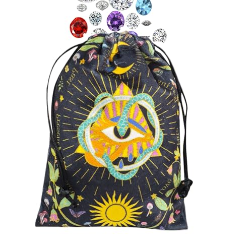 Tarot Tasche | Tarotkarten Samt Aufbewahrungstasche | Schützende Umhüllung Organizer Für Wahrsagerei Zubehör | Für Würfel Kristall Rune Enthusiasten Anfänger Jugendliche Erwachsene Reise Party von Generisch