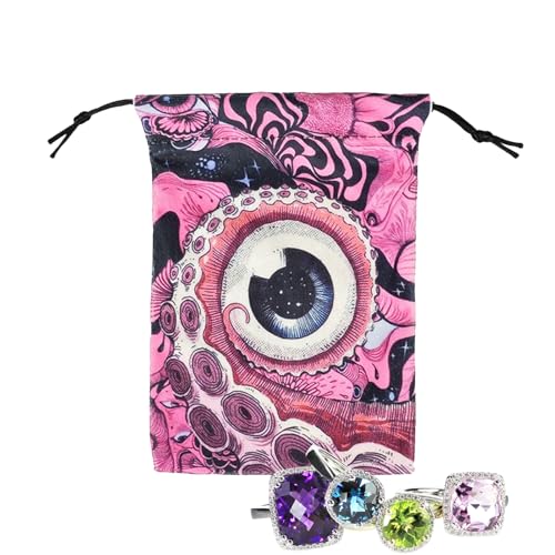 Tarot Tasche | Tarotkarten Samt Aufbewahrungstasche | Schützende Umhüllung Organizer Für Wahrsagerei Zubehör | Für Würfel Kristall Rune Enthusiasten Anfänger Jugendliche Erwachsene Reise Party von Generisch
