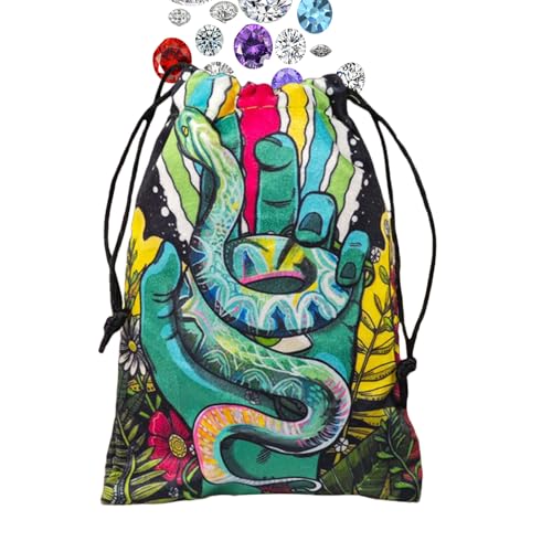 Tarot Tasche | Tarotkarten Samt Aufbewahrungstasche | Schützende Umhüllung Organizer Für Wahrsagerei Zubehör | Für Würfel Kristall Rune Enthusiasten Anfänger Jugendliche Erwachsene Reise Party von Generisch