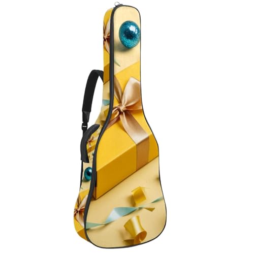 Tasche für Akustikgitarre, groß, schöne Gitarrenkoffer, passend für 40/41/42 Zoll für Mann und Frau, wasserdichte Gitarren-Gigbag mit gepolstertem Schutz, mehrere Taschen, Gitarren-Rucksack, gelbes von Generisch