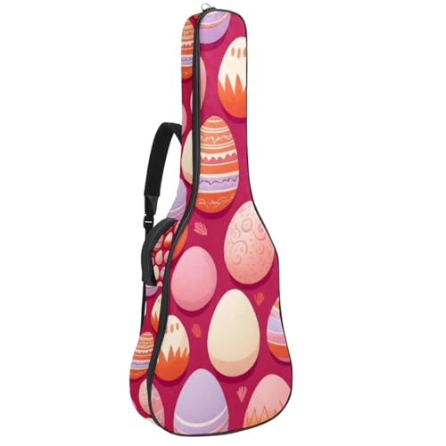 Tasche für Akustikgitarre, groß, universal, passend für 40/41/42 Zoll für Mann Frau, wasserdichte Gigbag, Ostereier Rosa, mehrfarbig, 42.9x16.9x4.7 in, Gitarrentasche von Generisch