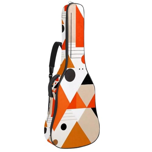 Tasche für Akustikgitarre, groß, universal, passend für 40/41/42 Zoll für Mann und Frau, wasserdichte Gigbag, Orange, abstrakt, geometrisch, mehrfarbig, 42.9x16.9x4.7 in, Gitarrentasche von Generisch