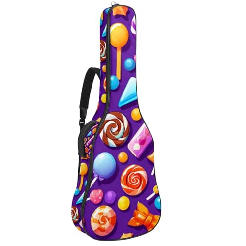 Tasche für Akustikgitarre, groß, universal, passend für 40/41/42 Zoll für Mann und Frau, wasserdichte Gitarren-Gigbag mit gepolstertem Schutz, mehrere Taschen, Gitarren-Rucksack, lila von Generisch