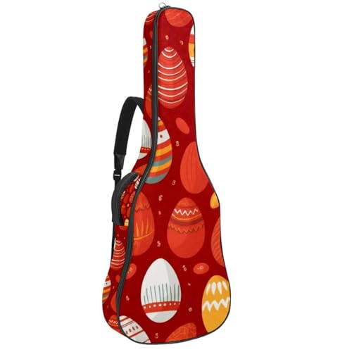 Tasche für Akustikgitarre, große Universal-Gitarrenkoffer passend für 40/41/42 Zoll für Mann Frau, wasserdichte Gitarren-Gigbag mit gepolstertem Schutz, mehrere Taschen, Gitarren-Rucksack, Ostereier von Generisch