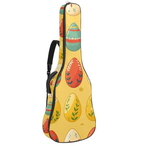 Tasche für Akustikgitarre, große Universal-Gitarrenkoffer passend für 40/41/42 Zoll für Mann Frau, wasserdichte Gitarren-Gigbag mit schützender Schwammschicht, mehrere Taschen, Ostereier Gelb, von Generisch