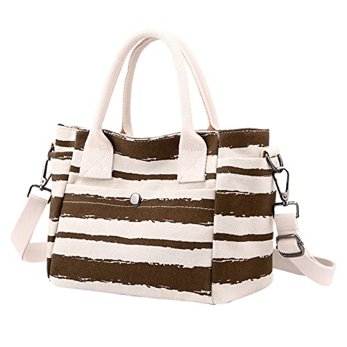 Taschen Klein Damen Durchsichtig Modische Damen-Umhängetasche, faltbare Hand-Reisetasche, leichte Tasche mit großem Fassungsvermögen Transparente Taschen Mit Reißverschluss (Coffee, One Size) von Generisch