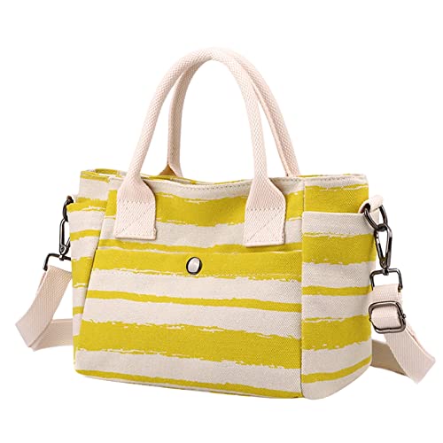 Taschen Klein Damen Durchsichtig Modische Damen-Umhängetasche, faltbare Hand-Reisetasche, leichte Tasche mit großem Fassungsvermögen Transparente Taschen Mit Reißverschluss (Yellow, One Size) von Generisch