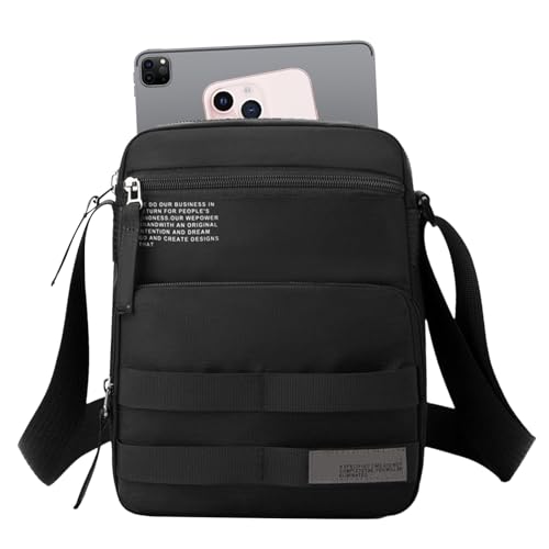 Taschen-Umhängetasche für Männer – wasserdichte Umhängetasche für Männer | Umhängetasche mit mehreren Taschen lässig | Herren Multi Pocket Casual Schulter Messenger Bag | wasserdichte Taschen, Schwarz von Generisch