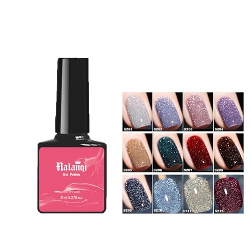 Tclnyer High Density Glitter Nail Gel Polish, Glitter Gel Nail Polish, Sparkle and Shine with Long-lasting Glamour, 12 Farben Reflective Glitter Gel Nail Polish Set (8ml) von Generisch