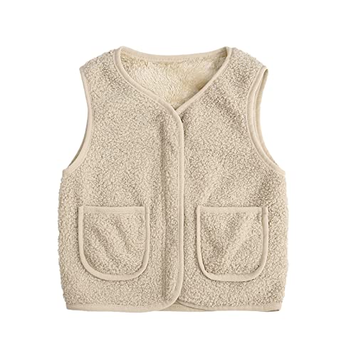 Teddy Fleece Weste Kinder Baby Weste Mäntel Winter Fleece Jacken Armellos Fellweste - Winter Jungen Mädchen Flauschig Weste Mäntel Atmungsaktive Vest Jacke Weste Mäntel Fleeceweste Kinder von Generisch