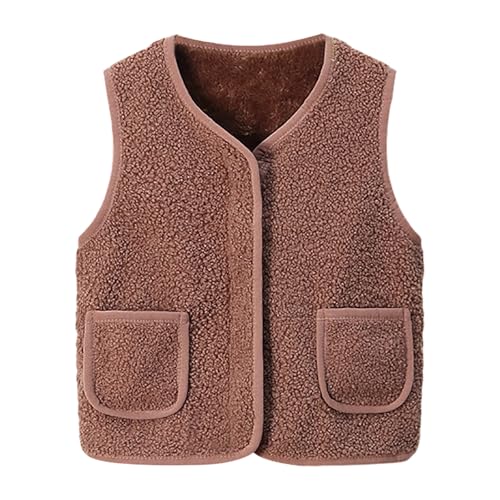 Teddy Fleece Weste Kinder Baby Weste Mäntel Winter Fleece Jacken Armellos Fellweste - Winter Jungen Mädchen Flauschig Weste Mäntel Atmungsaktive Vest Jacke Weste Mäntel Fleeceweste Kinder von Generisch
