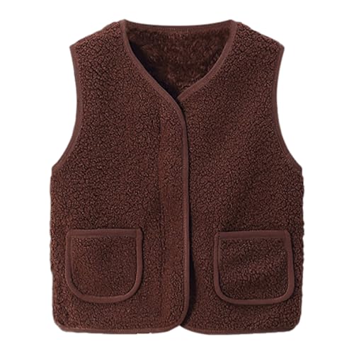 Teddy Fleece Weste Kinder Baby Weste Mäntel Winter Fleece Jacken Armellos Fellweste - Winter Jungen Mädchen Flauschig Weste Mäntel Atmungsaktive Vest Jacke Weste Mäntel Fleeceweste Kinder von Generisch