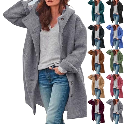 Teddy Mantel Damen Wintermantel Trenchcoat Lang Herbstjacke Elegant Winterjacke Warm Jacke Herbst Übergangsjacke Windbreaker Winter Mantel Lederjacke Damen Lang von Generisch