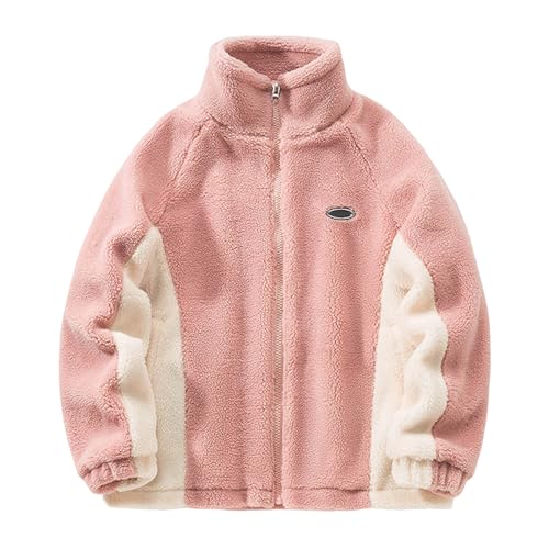 Teddyjacke Damen, Winterjacke Damen Herren Winter Warm Plüschjacke Patchwork Stehkragen Fleecejacke Stüssy Sherpa Teddy Jacke Y2K Clothes Aesthetic Stuff Teddyfleece Jacken Mantel Sweatshirtjacke Über von Generisch