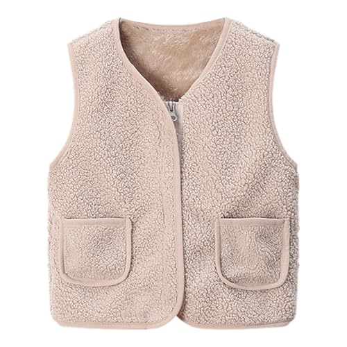 Teddyweste Mädchen Junge Elegant Einfarbig Fleeceweste Kinder Leichte Ärmellos Fleecerjacke V Ausschnitt Teddyweste Warme Polarfleece Winterjacke Teddy Jacken Für Baby Für Schule Outdoor Sport von Generisch
