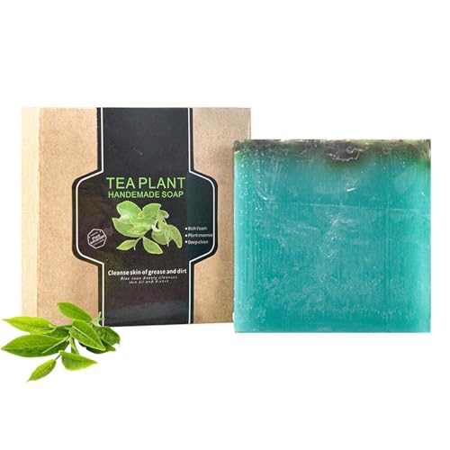 Teebaumöl Seife,Festes Duschgel,Seife Männerduft, Handseife Fest,Duschbrocken,Duschseife,Duschgel Frauen Feste Gesichtsreinigung Natural Facial And Body Soap Moisturizing Soothing And Soap (Tea Plant) von Generisch