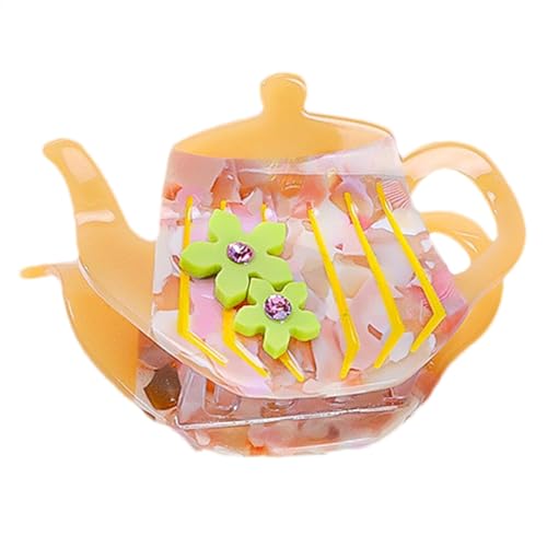 Teekanne Haarklammer, Teekanne Haarspange - Rutschfeste Haarbacke | Kleine Clips, Haarfänger mit starkem Halt für Frauen und Mädchen, Haarschmuck für dünnes Haar von Generisch