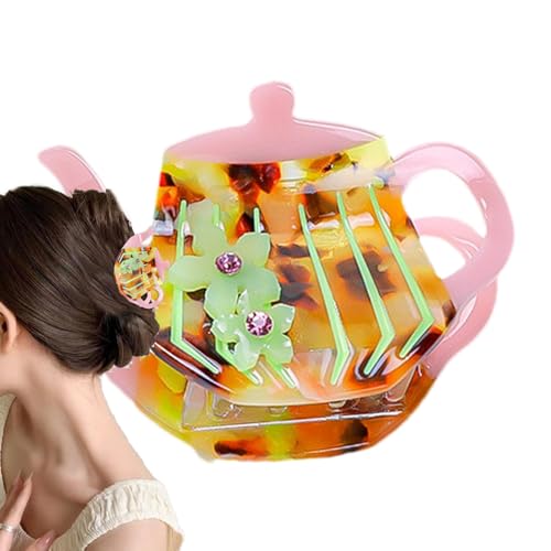 Teekannen-Haarklammern, Teekannen-Haarklammern, Anti-Rutsch-Haarbackenklemme, Kleine Clips, Haarfänger mit starkem Halt für Frauen und Mädchen, Haarschmuck für dünnes Haar von Generisch