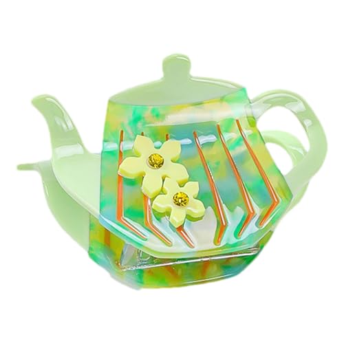 Teekessel-Haarspangen, Hut-Clip, Teeparty-Anstecknadel, rutschfeste Haarklammer, kleine Klauenklammern, starker Halt, Haar-Accessoires für Frauen und Mädchen von Generisch