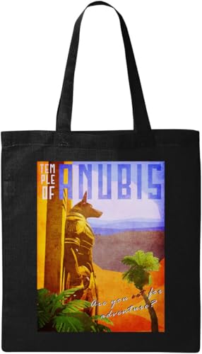 Temple of Anubis Retro Poster are You Set for Adventure Natürliche ökologische Baumwolle Tragetasche Schwarz, Schwarz , Einheitsgröße Temple of Anubis Retro Poster are You Set for Adventure Natürliche ökologische Baumwolle Tragetasche Schwarz, Schwarz , Einheitsgröße von Generisch