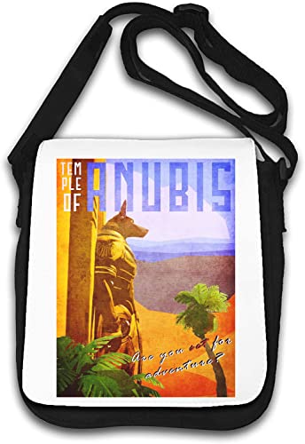 Temple of Anubis Retro Poster are You Set for Adventure Umhängetasche weiß von Generisch