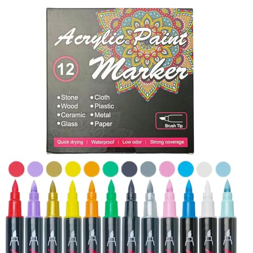 Temporäre Haut Marker für die Bemalung der Haut,12 Stück Hautfreundliche Abwaschbare Körpermarker - Zeichen- und Malsets Für Jugendliche und Erwachsene Frauen Männer von Generisch