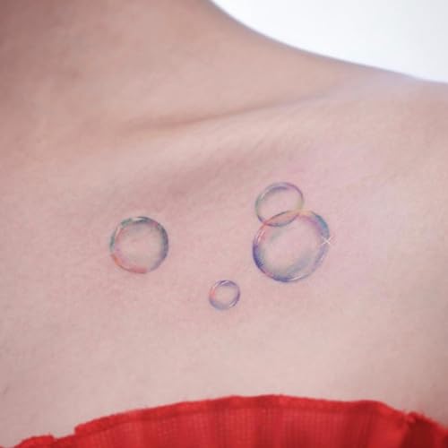 Temporäre Tattoo-Aufkleber aus Schaumblasen für das Schlüsselbein, Einweg-Aufkleber, wasserdichte, langlebige Fake-Tattoos für Männer und Frauen von Generisch