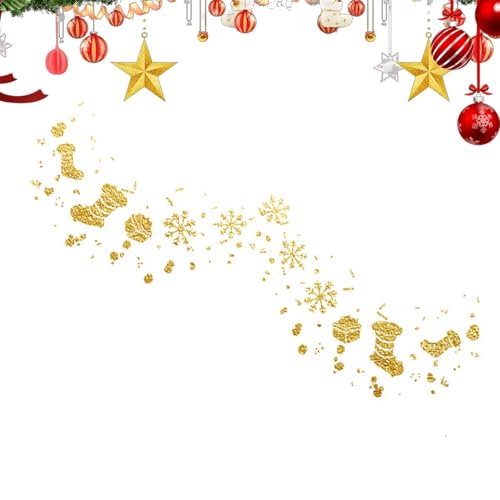 Temporäre Weihnachts-Gesichtsaufkleber, temporäre Gesichtsaufkleber | Glitzer-Gesichtsaufkleber Weihnachtsaufkleber | Gold temporäre Aufkleber Augen-Make-up-Aufkleber, glitzernde Körper- und Gesichts- von Generisch