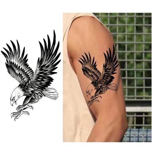 Temporärer Adler-Tattoo-Aufkleber, langlebig und wasserfest, realistische Fake-Tattoos für Männer und Frauen, für Arm und Bein.(1pcs) von Generisch