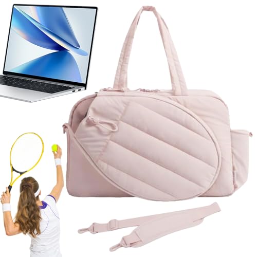 Tennis-Turntasche für Damen, Tennistasche für 2 Schläger mit Schuhfach und Nassfach, wasserabweisende Pickleballs-Schläger-Tragetasche für Sport, Fitnessstudio, Wochenendausflüge, Pendeln, Büros von Generisch