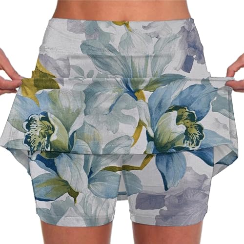 Tennisrock Crossover Rock Mit Hose Drunter Hosenrock Damen Sportrock Faltenrock Minirock Golf Röcke Skirt Jogginghose Mit Rock Schnell Trocknend Und Leicht von Generisch