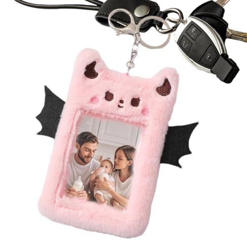 Teufel Plüsch Kartenhalter - Bus Kartenhalter | Fotokartenhülle | ID Badge Clip | Abdeckung | Niedliche Teufel Plüsch Kartenhülle | Schlüsselanhänger Kartenschutz Foto Postkarten Sleeve Holder für von Generisch