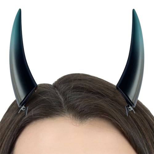 Teufelshörner zum Anklippen, Halloween-Cosplay-Kostüm, Kopfbedeckung, Zubehör für Damen, Dämonen-Vampir-Kopfschmuck, Halloween-Teufels-Haarspangen, Hörner-Kostüm von Generisch