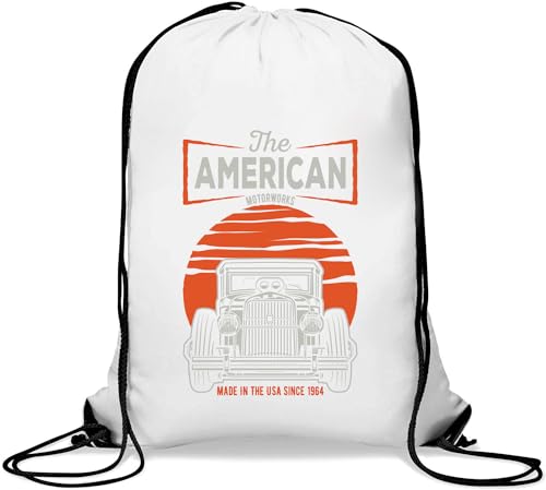 The American Motorworks Made In The USA Since 1964 Gym Sack Casual Drawstring Bag White von Generisch