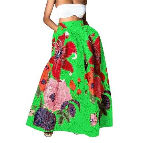 The Deal Damen Sommerrock Lang Bedruckter Großer Swingrock Mit Lockerer Und Halblanger Länge Röcke Hochzeit Deals of The Day von Generisch