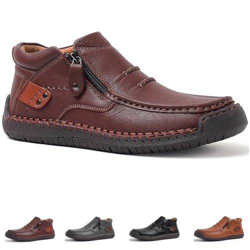 The First Young Driving Boots Men, The First Young Mens Non-slip Arch Support Shoes, for Outdoor & Travel (Dark brown,45) von Generisch