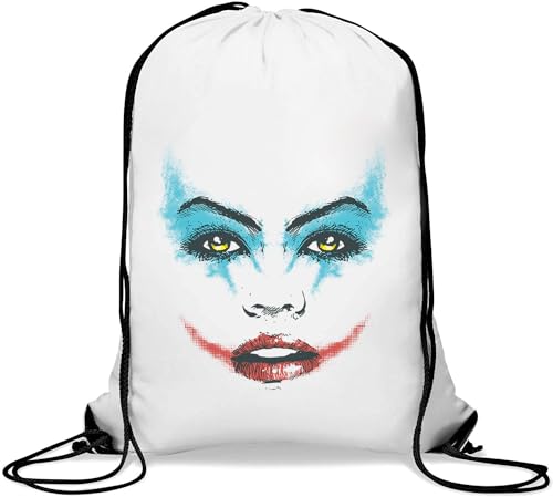 The Joker Inspired Woman Make Up Gym Sack Casual Drawstring Bag White von Generisch