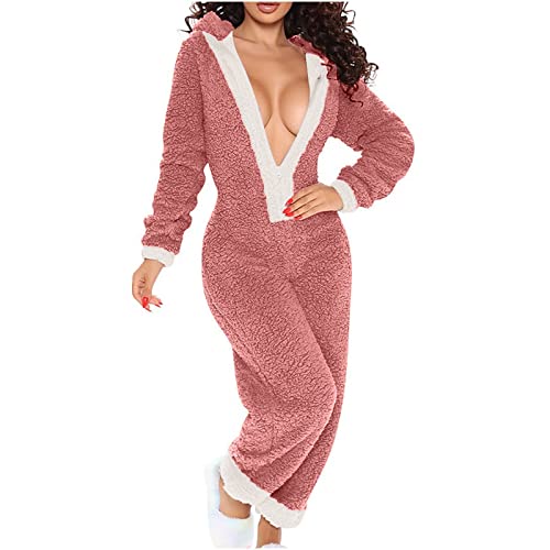 Thermo Einteiler Damen Lang Elegant | Jumpsuit Damen Winter | Bodysuit Women Sexy Cosplay Nachthemden Weihnachtsfeiern Party Hausanzug Winter Pyjama Mit Kapuze Homewear Fleece Schlafanzug Thermo Einteiler Damen Lang Elegant | Jumpsuit Damen Winter | Bodysuit Women Sexy Cosplay Nachthemden Weihnachtsfeiern Party Hausanzug Winter Pyjama Mit Kapuze Homewear Fleece Schlafanzug von Generisch