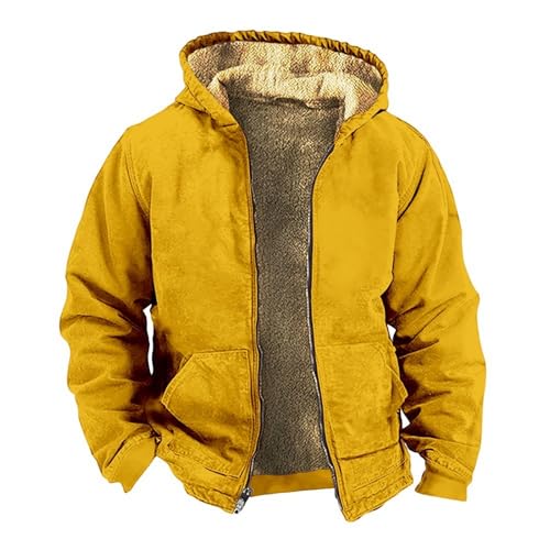 Thermo Hoodie Pullover Herren Winter Langarm Reißverschluss Teddy Fleece Sweatshirt Warm Gefüttertes Pulli Dicke Kapuzenpullover Große Größe Fleecepulli Einfarbig Weich Bequem Plüsch Unterhemd von Generisch